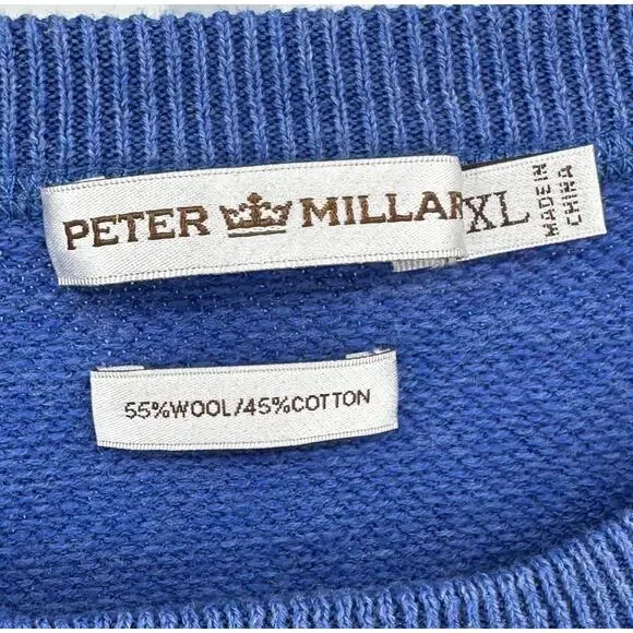 Peter Millar Hartford Blue Wool Blend Crewneck Sweater‎ XL